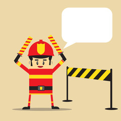 fireman kid. firefighter profession. Vector illustration