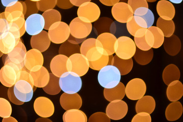 Soft focus Christmas Tree golden Lights background