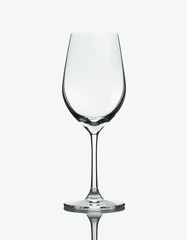 Empty wine glass on a white background