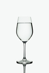 glass of water on a white background