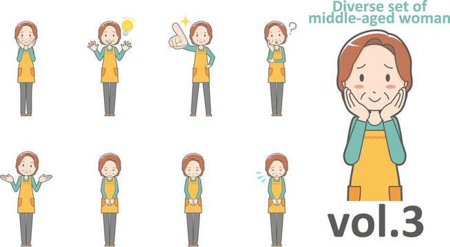 Diverse set of middle-aged woman , EPS10 vector format vol.3