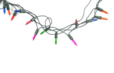 Christmas lights isolated on white background