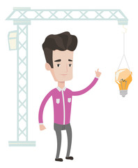 Man having business idea vector illustration.