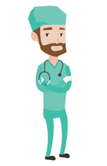 Young confident surgeon with arms crossed