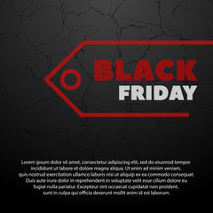 Crack wall black friday sale vector template eps 10