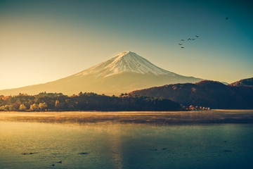 Mount Fuji bij Lake Kawaguchiko, Sunrise