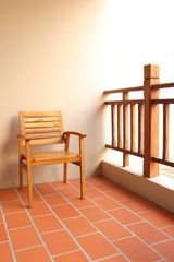 wooden chair in terrace