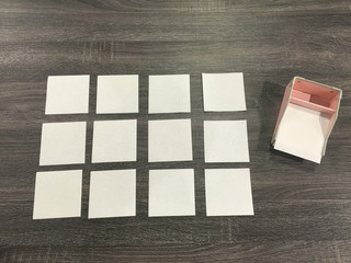 blank post it notes on the desk