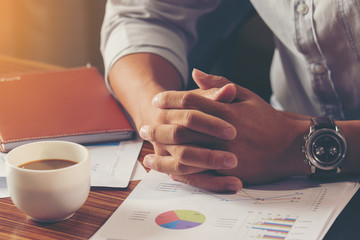 businessman worried about business profits final quarter of year at his office