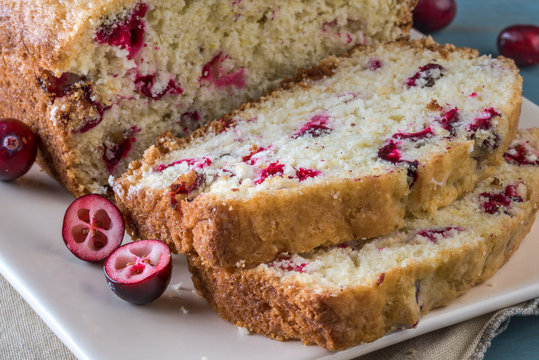 Cranberry Bread Loaf with Slices