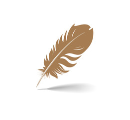 A vector illustration of an old feather pen.
