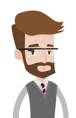 Young man wearing smart glass vector illustration.