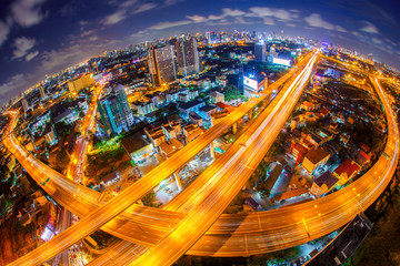 Naklejka premium Bangkok Expressway and Highway top view, Thailand
