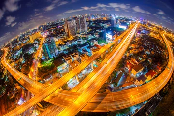 Zelfklevend Fotobehang Bangkok Expressway and Highway top view, Thailand © Southtownboy Studio