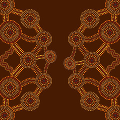 Abstract background in Australian aboriginal art style