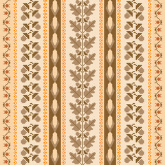 Autumnal embroidered background