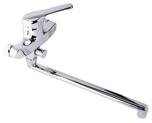 Bathroom faucet over white