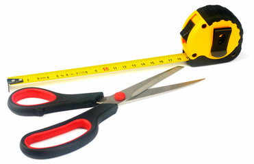 Tape-measure and scissors