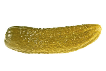 Marinated pickled cucumber isolated on white background