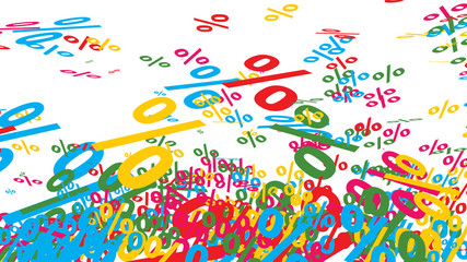 Hintergrund mit farbigen Prozentzeichen / Vektor