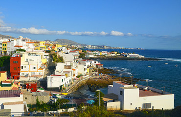 View on La Caleta village on the south of Tenerife,Canary Islands,Spain.Travel or vacation concept.