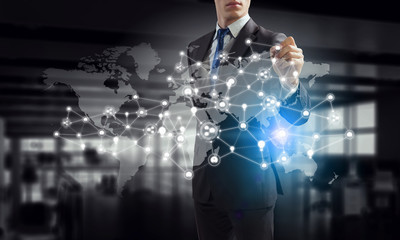 Social connection concept . Mixed media