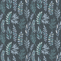 Fototapeta premium Vector seamless pattern with leaves and branches