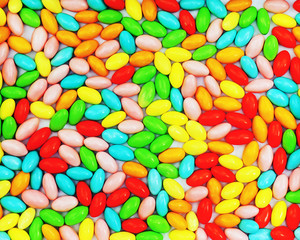 Multi colored candies for use as background. Closeup.