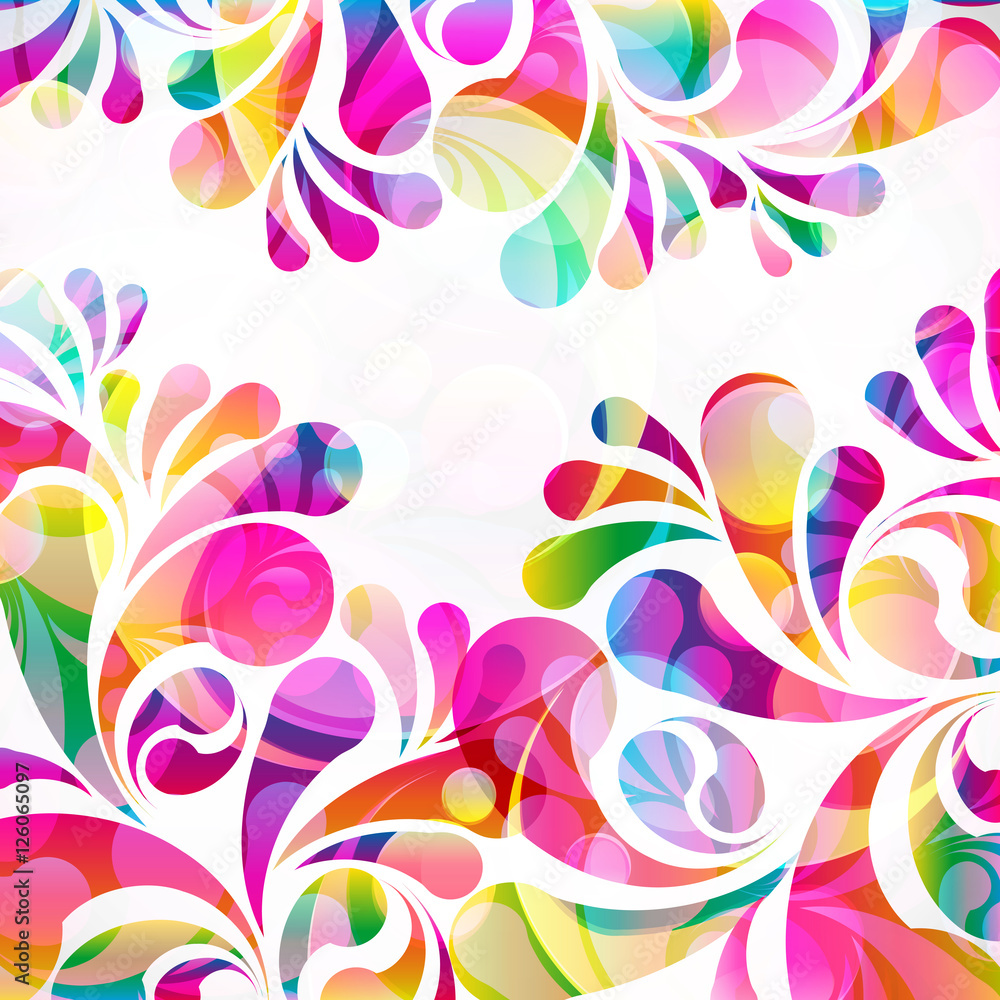 Aufkleber abstract colorful paisley arc-drop pattern on a white background