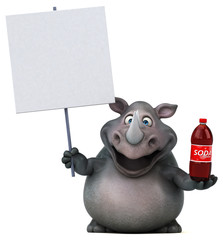 Fun rhinoceros - 3D Illustration