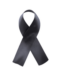 Black ribbon isolated on white background