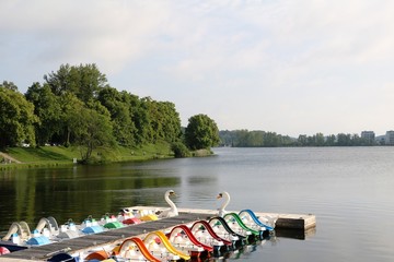Fototapeta na wymiar Lake Ziegelsee in Schwerin, Mecklenburg Vorprommern Germany