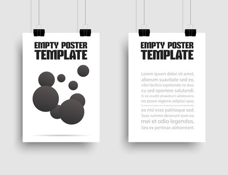 Two poster templates. A4 sized vector paper template. For flyers, brochures, presentations design