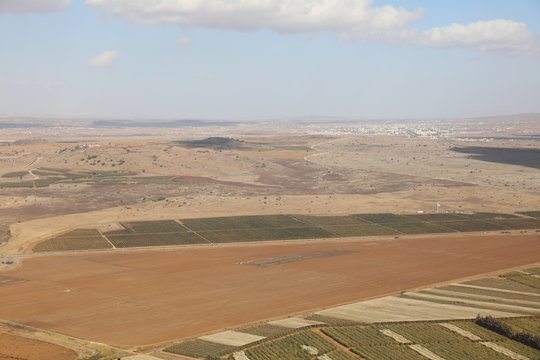 View from Golan Heights to Syria. Israel
