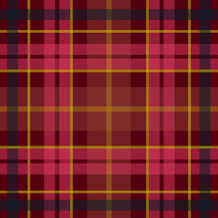 Vector seamless scottish tartan pattern in black, red, yellow. British or irish celtic baby design for textile, fabric or for wrapping, backgrounds, wallpaper, websites