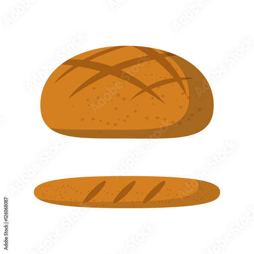 "Vector cartoon isolated bread icon" Stock image and royalty-free