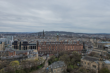 Fototapeta na wymiar View from above on Edinburgh, Scotland, UK 