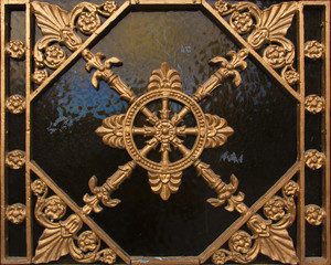 Decorative ornament, made of old metal