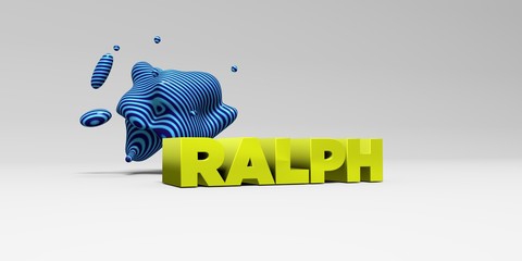 RALPH -  color type on white studiobackground with design element - 3D rendered royalty free stock picture. This image can be used for an online website banner ad or a print postcard.