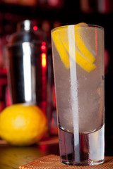 papa Dodle cocktail shot on a bar counter in a nightclub