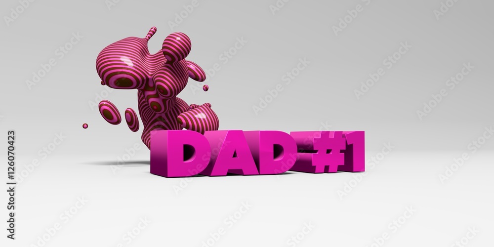 Fototapete dad #1 - color type on white studiobackground with design element - 3d rendered royalty free stock p