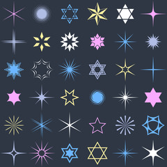 Stars and sparkles design elements