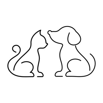 Black vector cat and dog icons