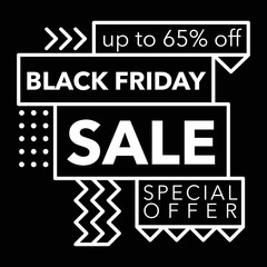 Black Friday Sale banner. Geometric design. Special offer. Vector illustration.