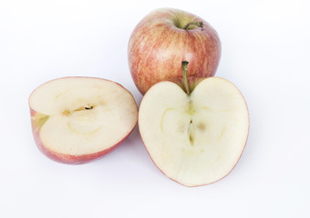 Fresh red apple isolated on white background