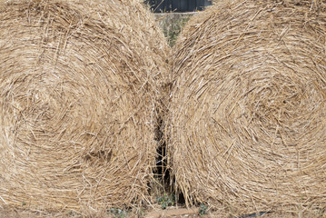 detail of bales of hay