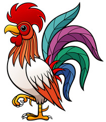 Vector illustration of Cartoon Rooster