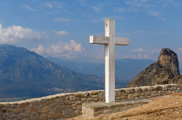 cross in the Holy Trinity Monastery in Meteora, Greece