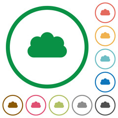 Cloud flat icons with outlines