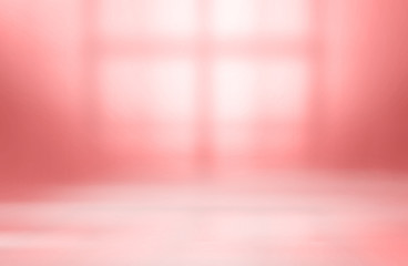 Blurred Lights from windows to room filtered pink tones.